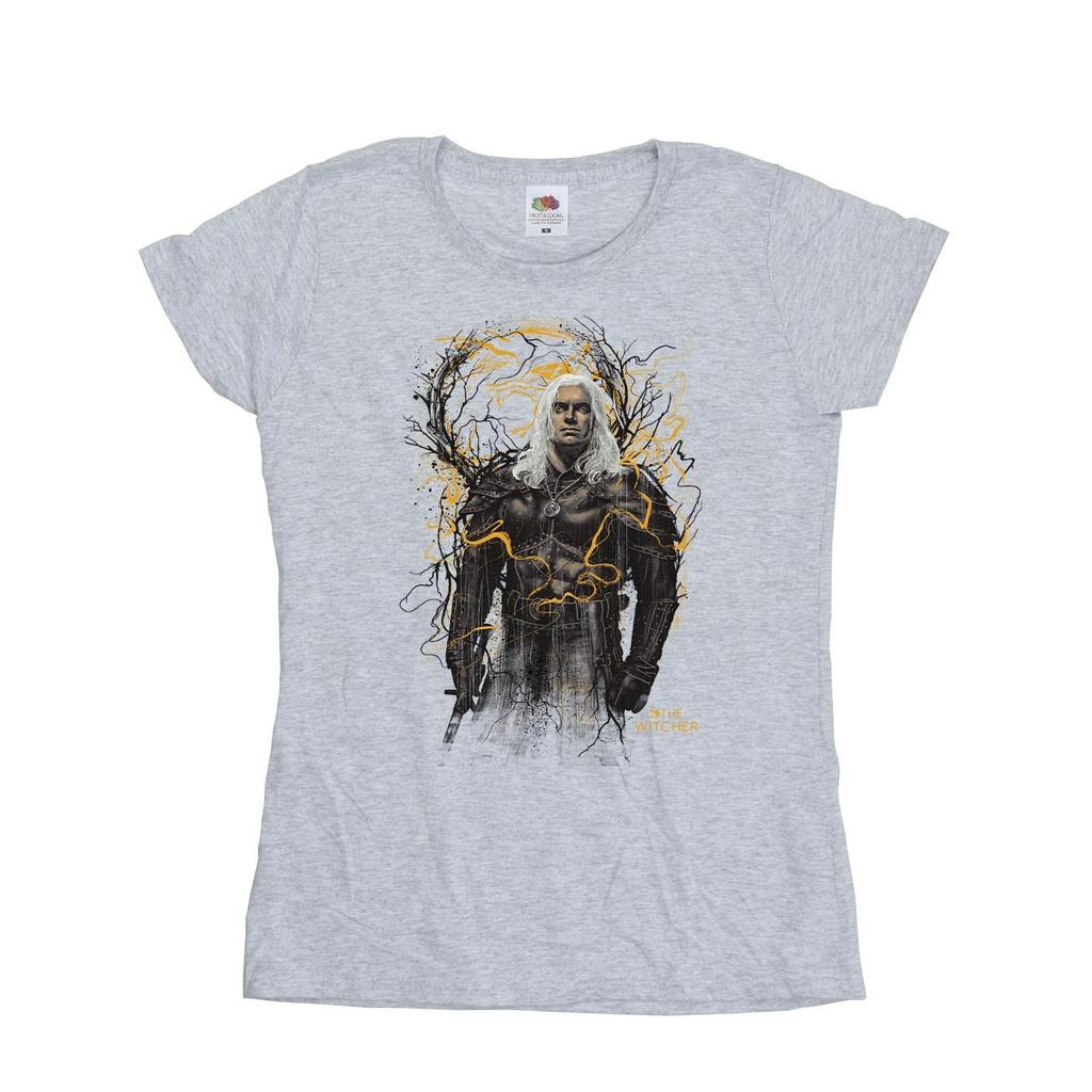 Netflix Womens/Ladies The Witcher Wolf Cotton T-Shirt