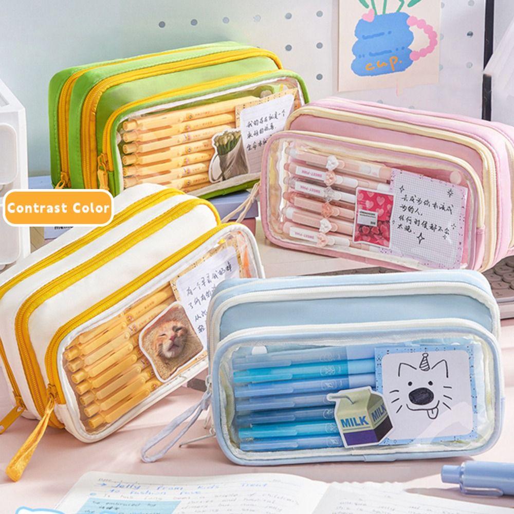 Large Opening Design Pencil Case Large Capacity Stationery Organizer Pen Box  School Office