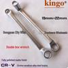 Taiwan Made Kingo 19x22 Double Hex Wrench Set, 6x7 To 30x32, CR-V Alloy, Matte Finish.