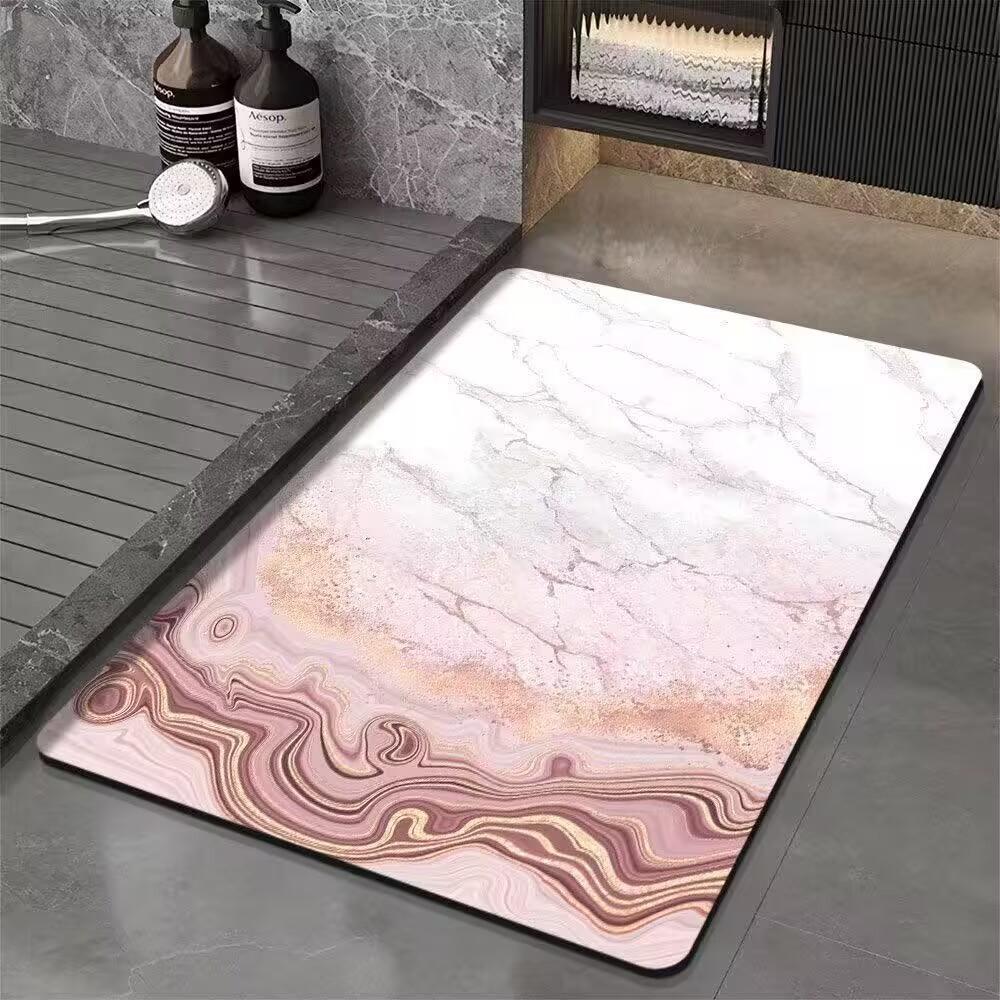 1pc Pure Color Rug Marble Texture 3D Printed Non-slip Rug Floor Entrance Mat Home Living Room Bedroom Decoration Birthday Gift