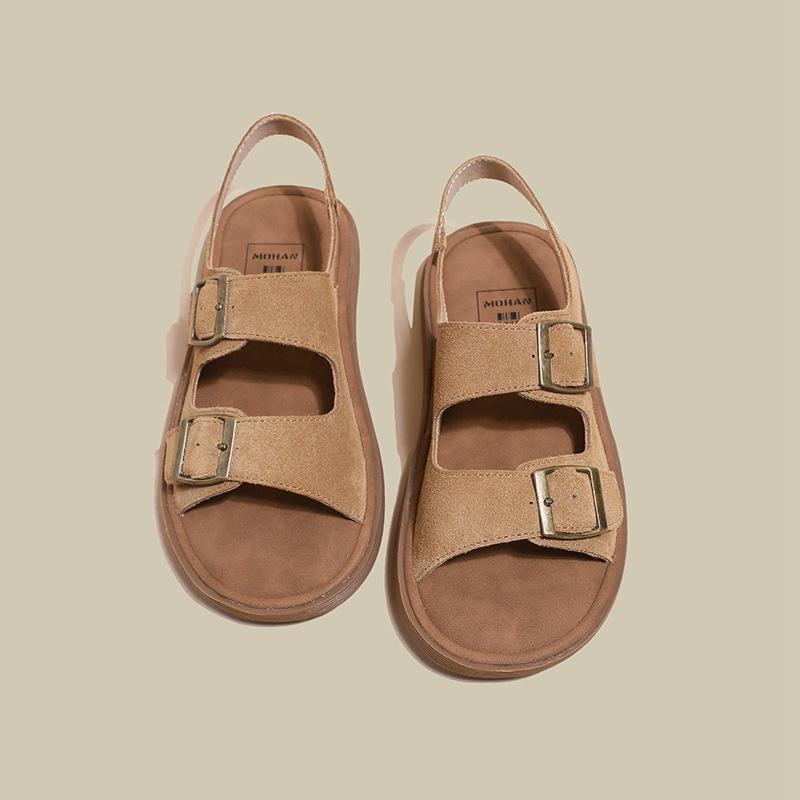 

Zhongjia platform sandals women s summer wear 2025 new beach shoes fishing boken shoes word Roman shoes 35