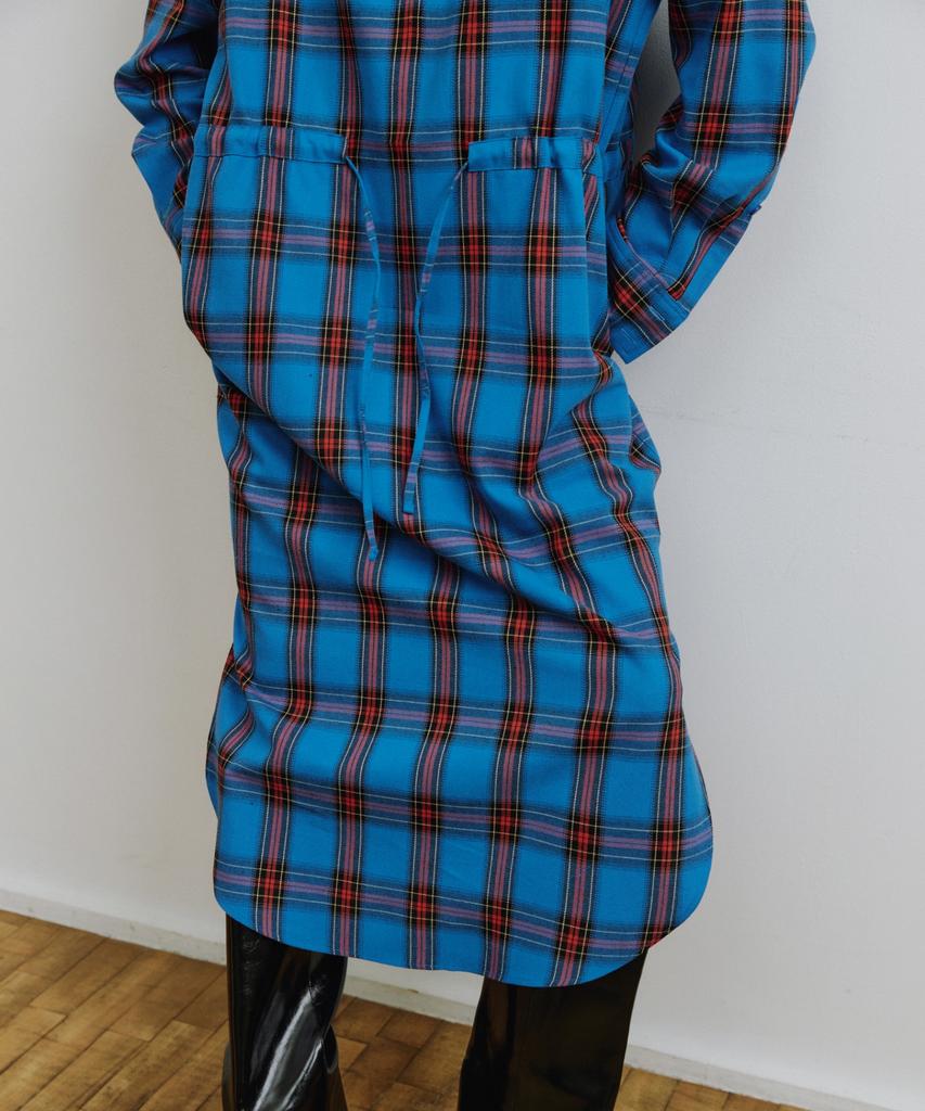 Molly Oli Livy Retro Anorak Long Dress [Blue Check]