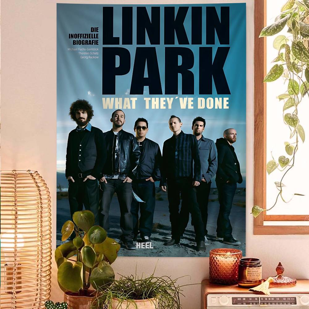 Rock Band LLinkin Cool PPark Hanging Bohemian Tapestry Hanging Tarot Hippie Wall Rugs Dorm Japanese Tapestry