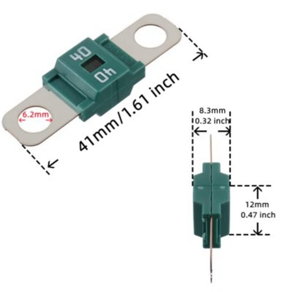 Hlsicnalm 2X ANS-H Car Fuse Holder and 2X High Current Bolt-on Midi Fuse 40A