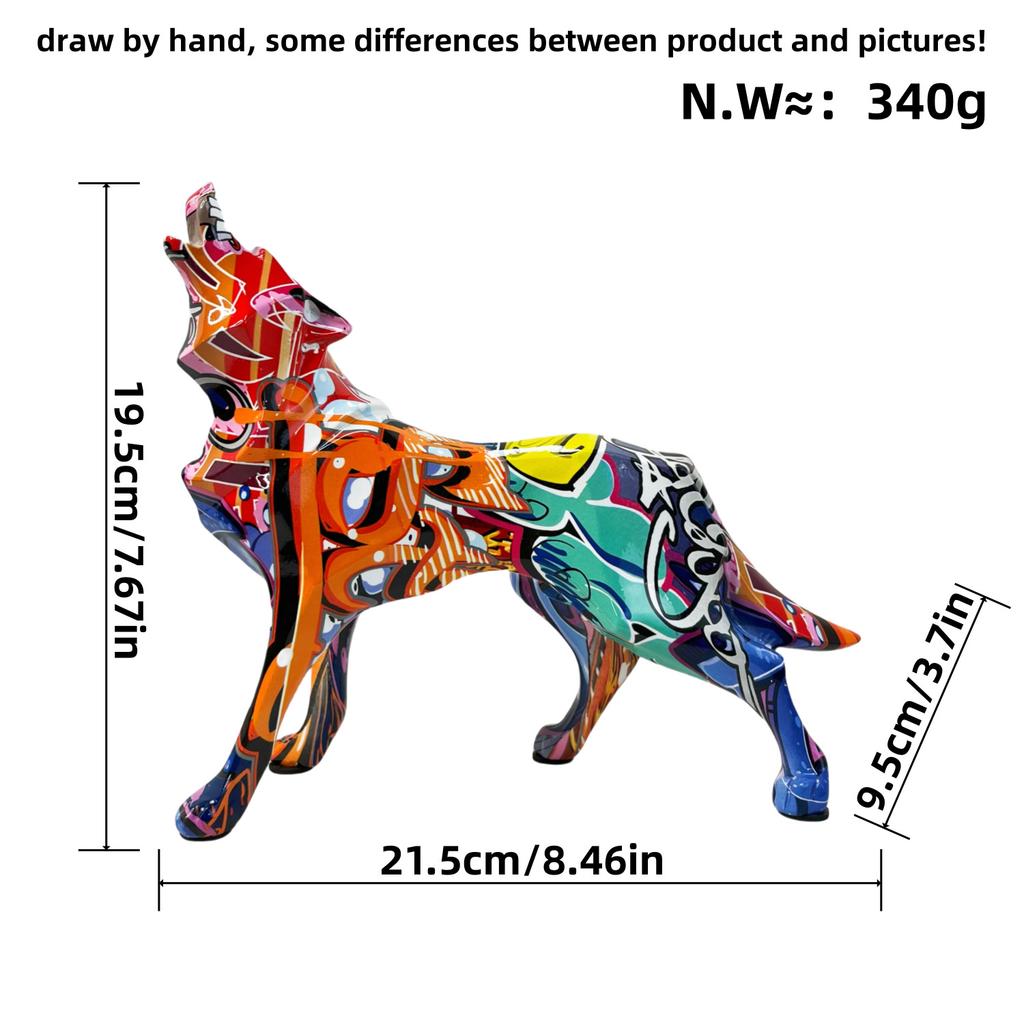 New Product Unique Resin Crafts Animal Geometric Wolf Best Ornaments Home Living Room Work Tabletop Decoration Gift