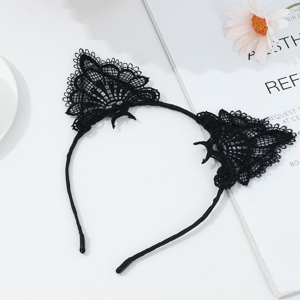 Party Masquerade Lace Cosplay Headwear Cat Ear Headband Hair Accessories Fancy Dress Hairband