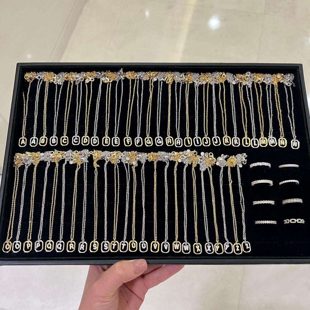 925 Silver Alphabet Pendant Necklace with Zircon Detailing - Women's Elegant & Unique Design