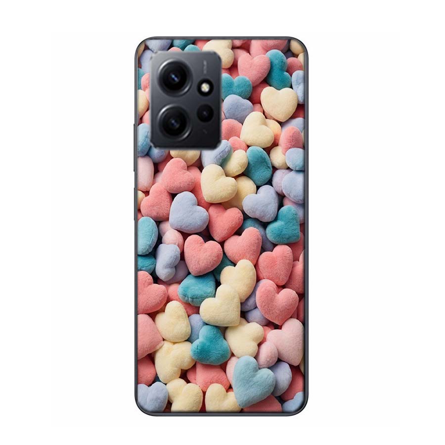 Furry Heart Phone Case For Redmi Note 14 15 Pro 5G 13 12 Pro Plus 11 11T 11E 11S 10 Pro 10S 9 9S Cover Cell Clear TPU Capa Compa