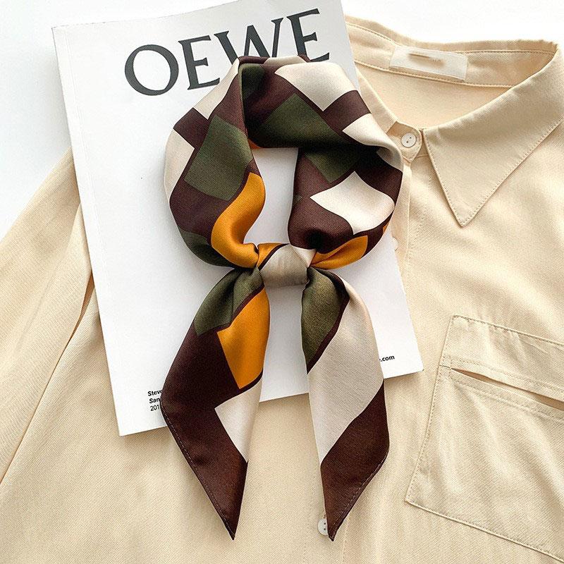 

100% шелковый шарф женский шелковичный роскошный высококачественный квадратный модный принт для волос шейный платок дамская шаль обертывания хиджаб бандана шарфы 70x70cm