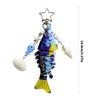 Lustiger vom Fisch inspirierter Schlüsselanhänger Trendiger Harzschmuck Akzent Robuste Oberfläche Großartig zur Personalisierung von Besitztümern Durchdachtes Geschenk