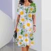 New Daisy Print Women's Dress Plus Size Elegant Long Skirt Women's Clothing