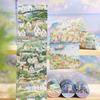 Alideco Wide Washi Masking Tape Set, 6 Rolls, 8.0 Cm × 2 M, Retro Landscape & Lighthouse (Design Chongjingderiyuye)