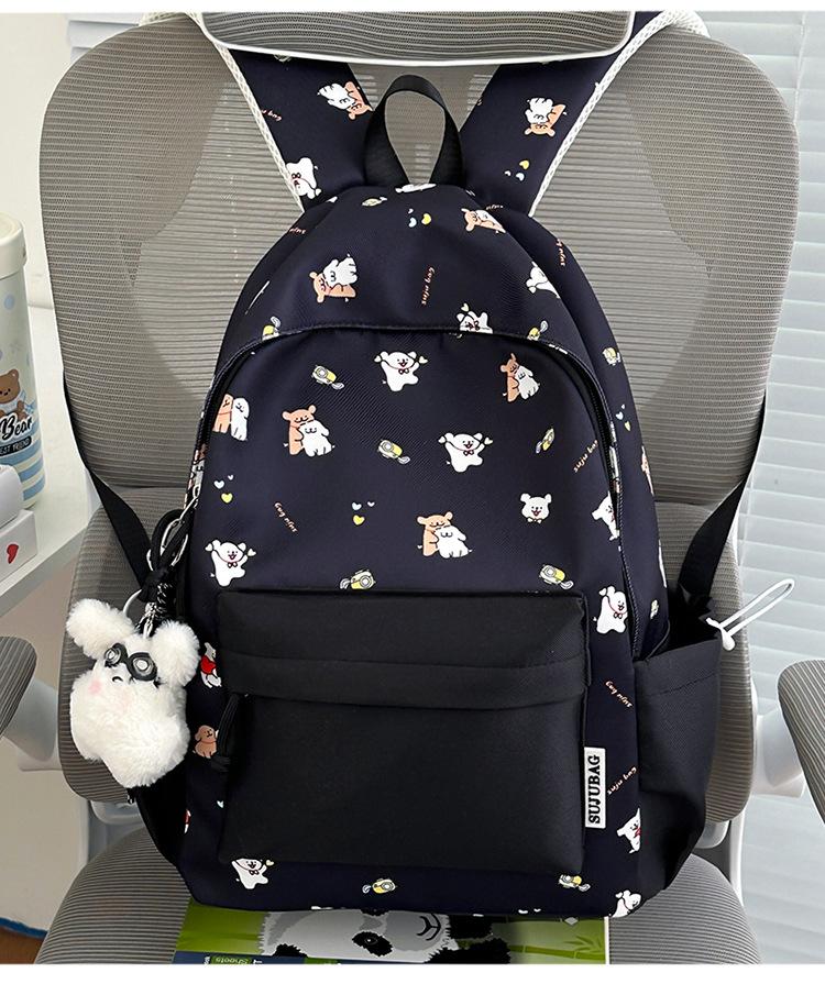 Schoolbag Japanese isn't cute printed student backpack niche high value color matching large capacity schoolbag small backpack