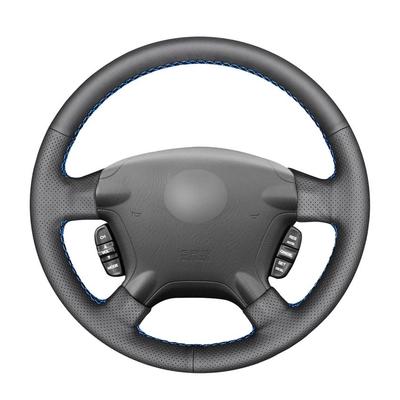 Svart Konstläder Handsydd Halkfri Bilrattkåpa för Honda CR-V CRV 2002 2003 2004 2005 2006