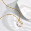 Sleeping Garden French Pearl Circle Necklace Commuter Versatile Titanium Steel Necklace Does Not Fade Summer