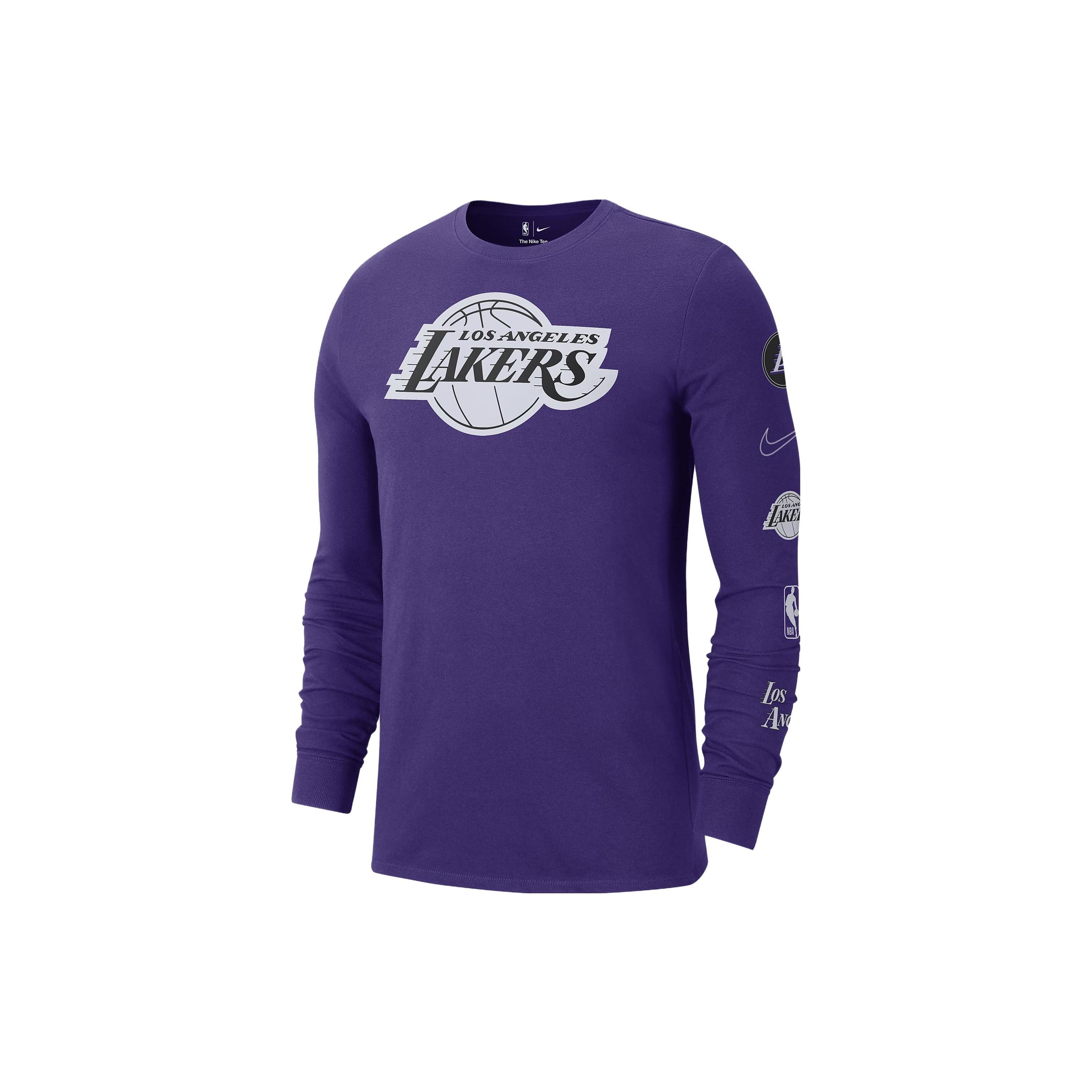 Nike x NBA Los Angeles Lakers Long Sleeve T-shirt Purple White Men s DV6040-504 L