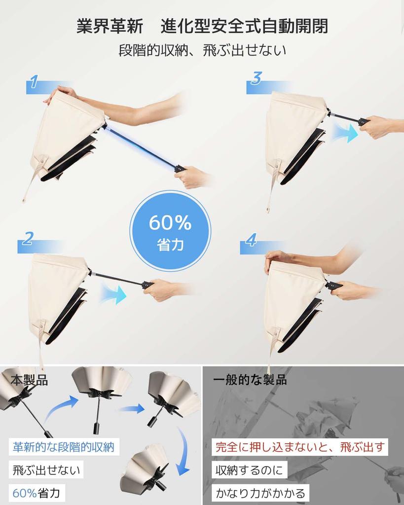Konciwa Sonnenschirm UV geeignet für Sonne und Regen Design zur Verhinderung des Wegfliegens Faltbar große Größe leicht vollständig verdunkelnd automatisch Licht Wärme Hitze