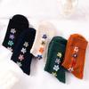 3/5pcs Spring Autumn Japanese Harajuku Woman Socks Cotton with Flowers Funny Socks Women Korean Style Kawaii Girls Calcetines Mujer