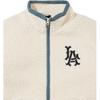 New Era X MLB Collaboration FW23 Los Angeles Dodgers Thick Back Letter Pattern Stand Collar Long Sleeve Fleece Jacket Unisex Jackets Ivory 13789225