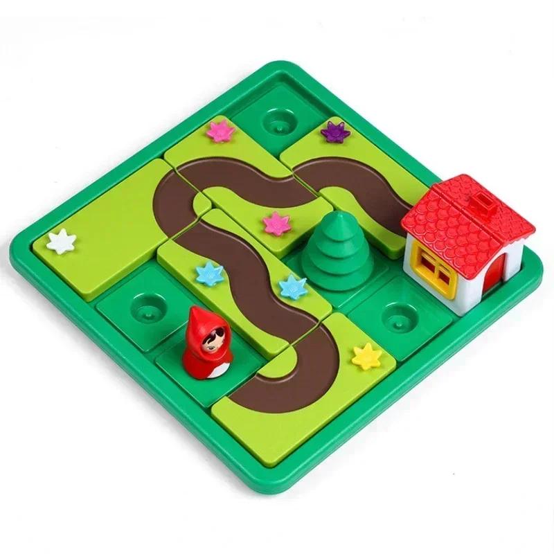 Montessori Three Small Pigs Smart Hide Seek Plate Games Featuring Solution Skill-Building Puzzle Logic Games Children Training Playthings
