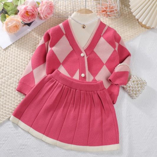 Baby Girls Clothes Set Autumn Winter Cartoon Grape Clothing Set New Kids Knitted Sweet Outfit Children Clothes Suit