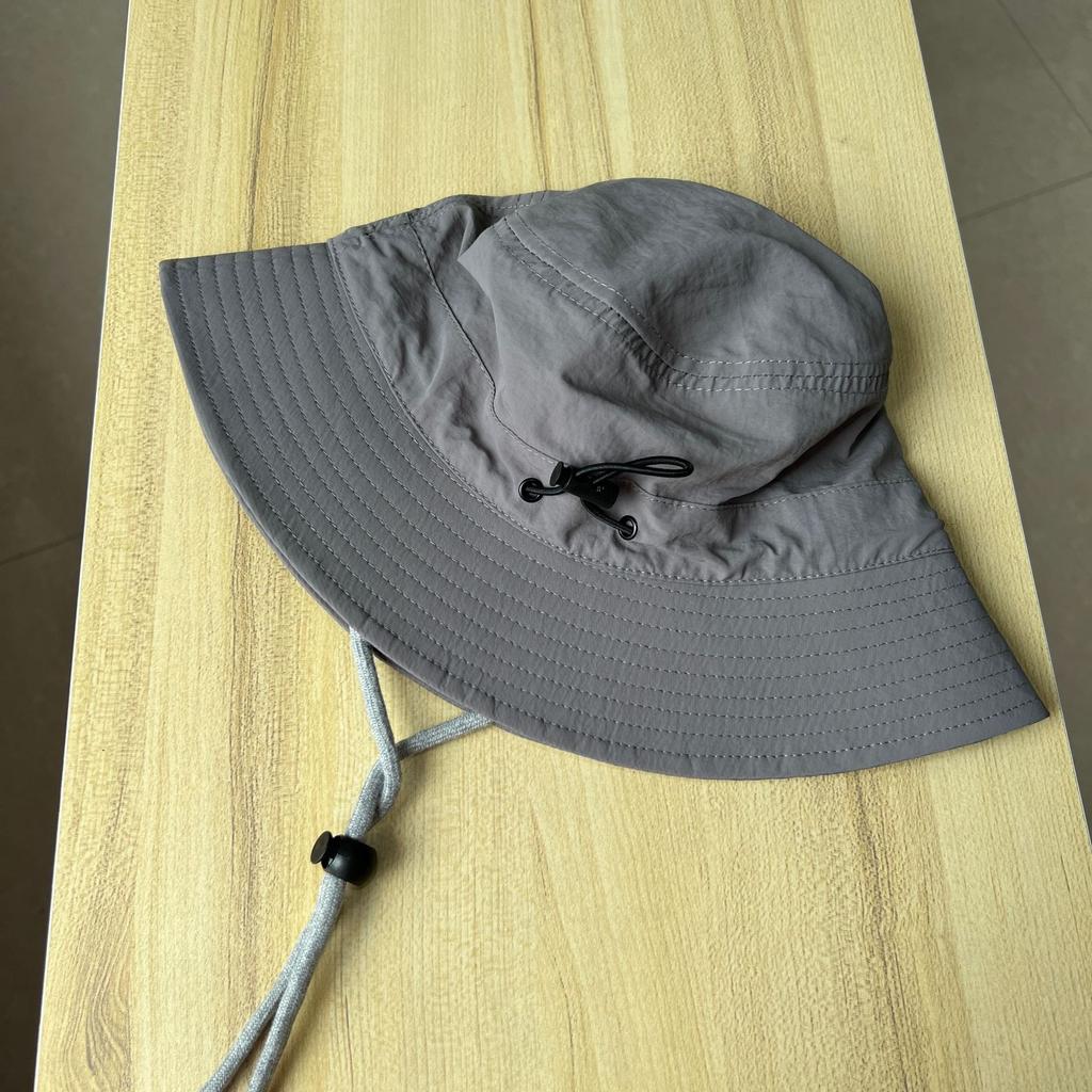 Cool bucket hat men's and women's summer thin simple casual sunshade sunscreen hat outdoor drawstring quick drying basin hat tide