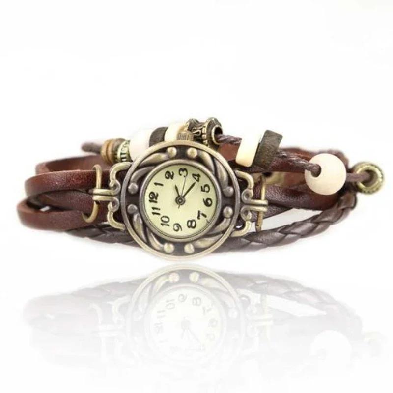 Şık Moda Bayan Elbise Saatleri Kadınlar İçin Vintage Kol Saatleri Deri Bant Küçük Kadran Kadın Kuvars Saat Montre Femme