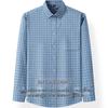Romons Men's All-Cotton Plaid Long-Sleeve Shirt