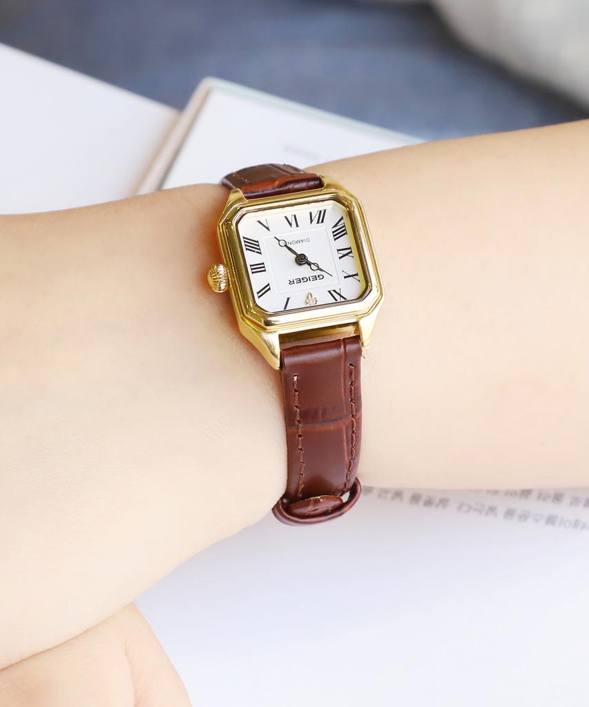 Gaigeo Ge1260Gd Women'S Octagon Diamond Metal Watch