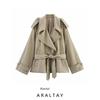 Araltay New Western Style Women Clothes Versitile Fashion Simple Long Sleeve Drop Shoulder Short Trench Coat 4749847