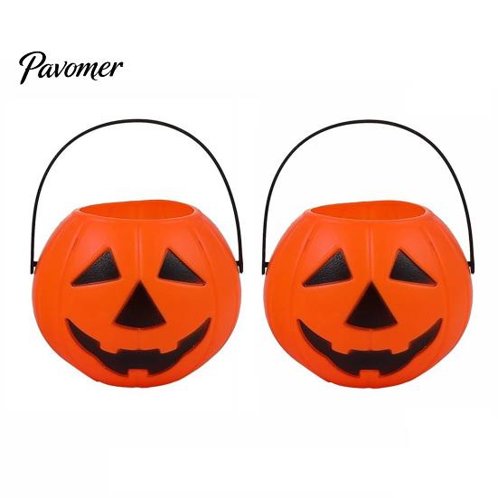 Großer Süßigkeiteneimer 1/2/3 Stück Halloween Kürbis Eimer, Süßes oder Saures Halter Korb, Jack-O-Lantern Süßigkeiten Eimer mit Griff, Partygeschenke