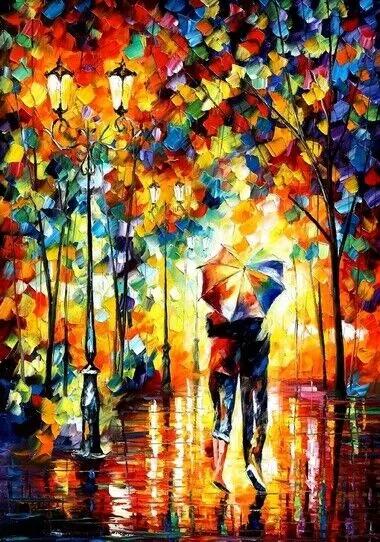 Couple Walking - Art - Painting - Photo Poster - High Gloss - Photo Quality