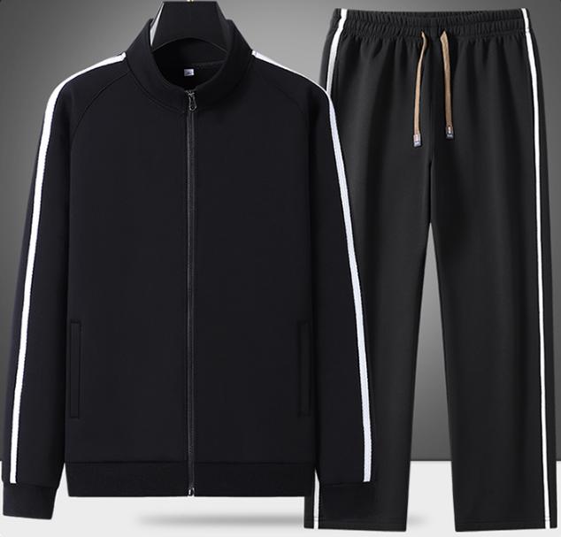 

Весенне-осенний спортивный костюм для отдыха, мужской, из двух предметов M чёрный
