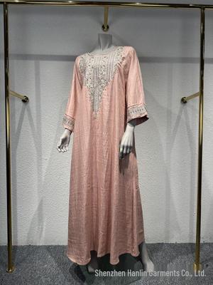L230 Rhinestone Craft Muslim Abaya Jalabiya Evening Gown