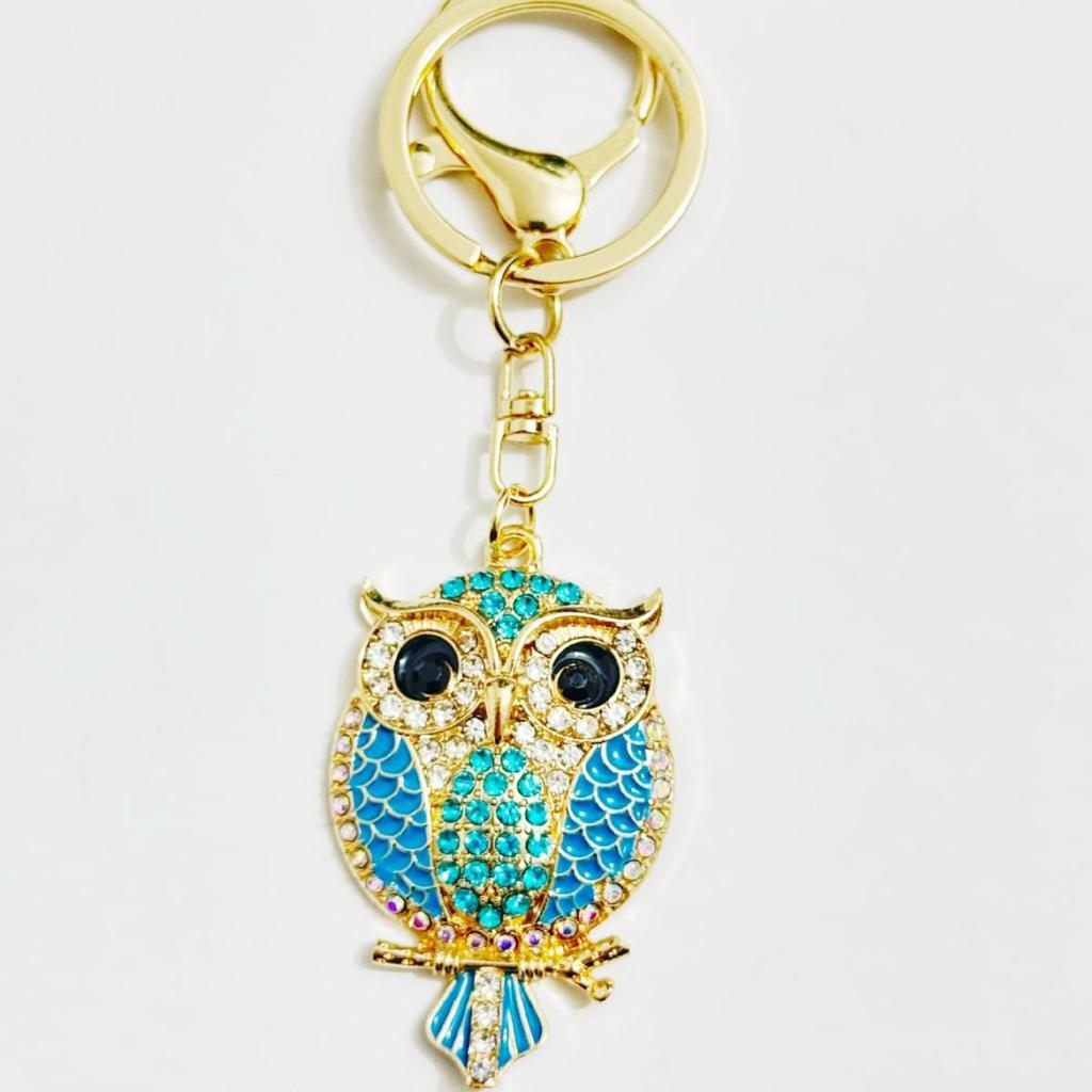 Cross-Border Exclusive Rhinestone Cartoon Owl Bag Charm Keychain