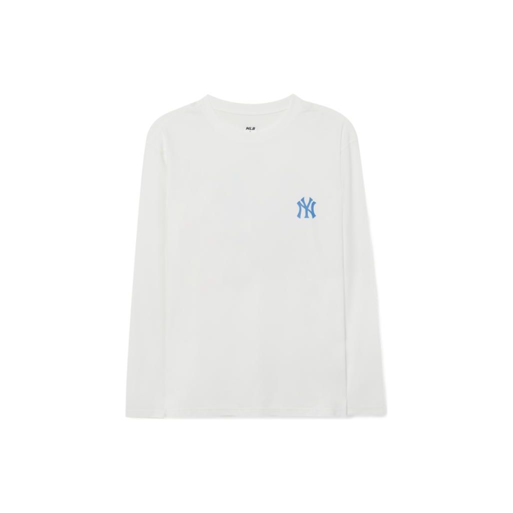 T-shirt à manches longues et col rond avec imprimé graphique MLB New York Yankees Hommes Hauts Blanc 3LSWB3033-50WHS XL white