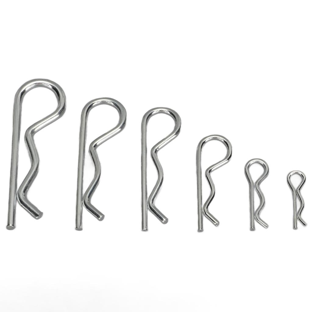 100PCS R Clip Assortment Kit Carbon Steel Hairpin Retaining Pin Clip M1 M1.2 M1.5 M1.85 M2 M2.5