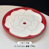 Red Camellia High-Value Ceramic Dishes, Tableware, Souvenir, Wedding Gift, Housewarming, New Home Dish Set
