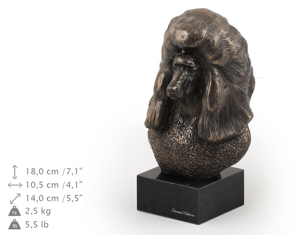 Pudl - Socha psa, busta na kamenném podstavci, plastika, trofej pro výstavu psů od značky Art-Dog