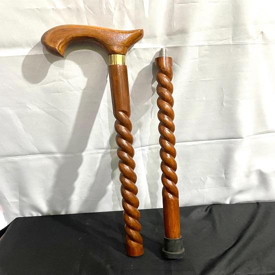 Handmade Shisham Wooden Walking Stick 91.44 cm Spiral Cane for Men Women