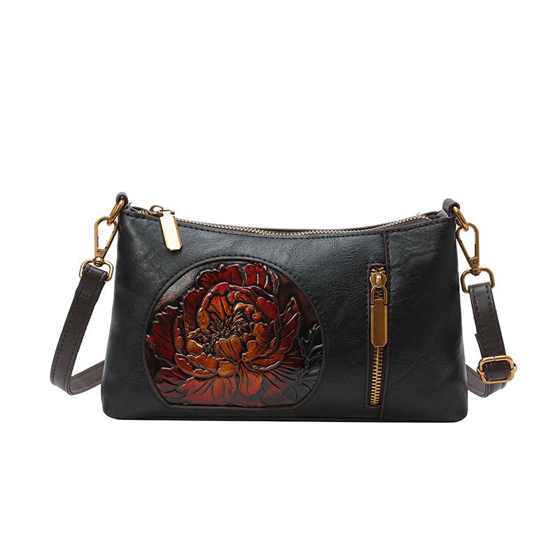 

Летняя ретро цветочная маленькая сумка-мессенджер для телефона для девочки 2025 года, женская сумка кроссбоди, повседневные сумки на плечо для мамы с высоким чувством стиля чёрный