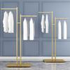 Children's and Women's Clothing Store Gold Display Rack: Floor-Standing Central Island Clothes Rack