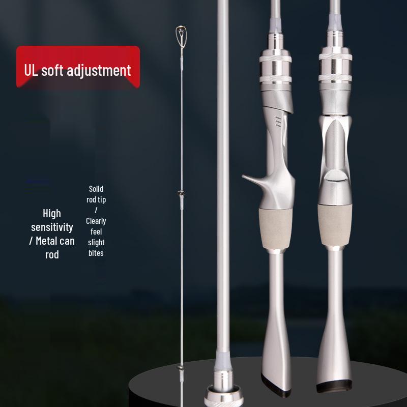 Ultra-weiche Carbon-Mikro-Köder-Castingrute - Silberner Griff