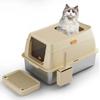 Large Cat Litter Box Fully Enclosed Deodorized Cats Toilet Tray Splash Proof Sandbox Stainless Steel Bedpans Pet Accessories