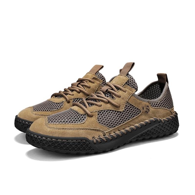 Summer Men Sneakers Breathable Leather Casual Shoes Men Comfortable Mesh Men Loafers Mesh Men Shoes Outdoor Walking Zapatos