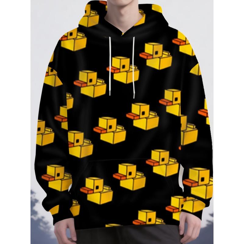 Animali Divertenti Cartoni Animati Anatra Felpe alla Moda Stampa Kawaii Uomo Donna Unisex Felpa Pullover Casual Felpa Gialla Anatra Top