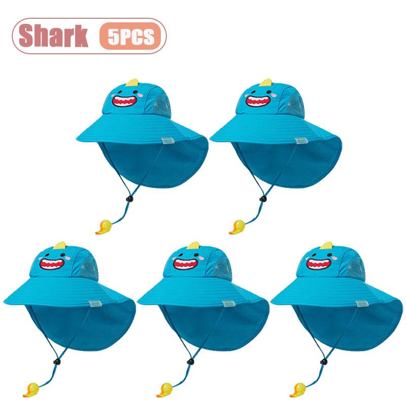 1-10 STuks Zomer Kinderen UV Bescherming Zon Hoed Baby Peuter Bucket Hoed Brede Rand Ademend Buiten Pet voor Jongens Meisjes