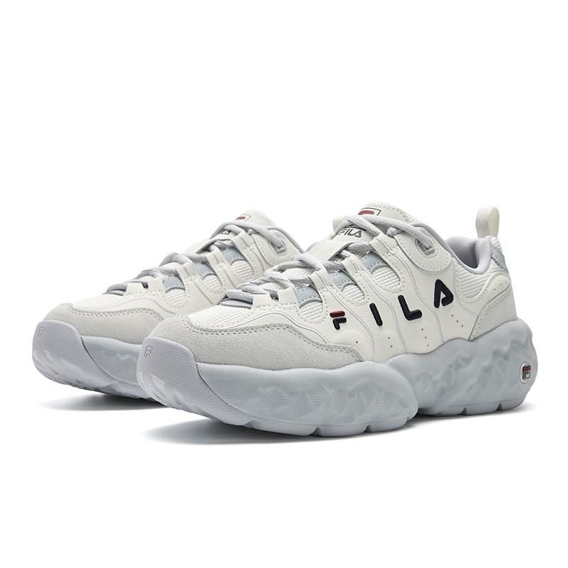 FILA MUFFIN Cushioning Abrasion Resistant Breathable Lightweight Low top Casual Shoes Women's Micro White F12W541145FWW