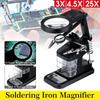 3Hand Solder White/Black Soldering Iron Station Stand Welding Magnifying Glass Clip Clamp Desktop Magnifier