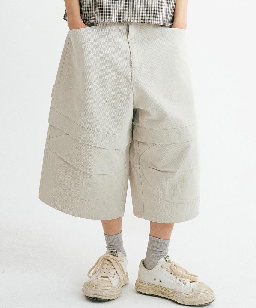 Denawo Panel Bermuda Shorts (Ivory)